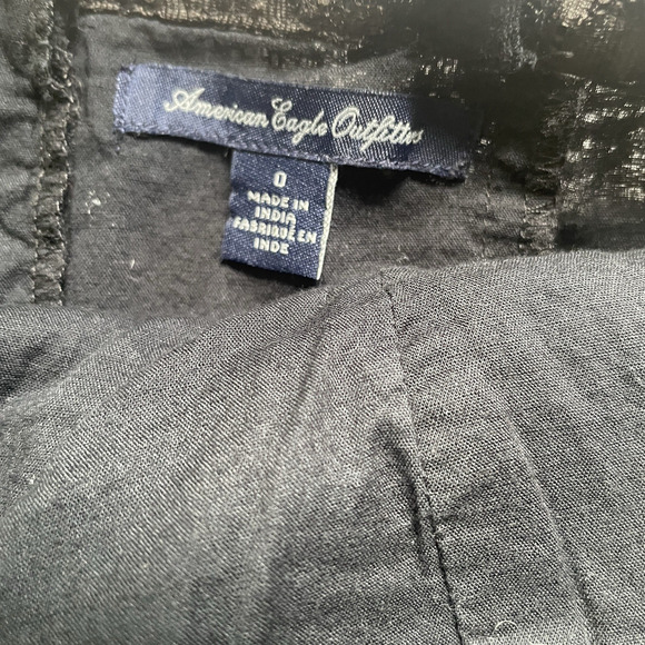 American Eagle Dress Women 0 Black Lace Lined Whimsigoth Corset LBD Fairy Grunge - Picture 6 of 10